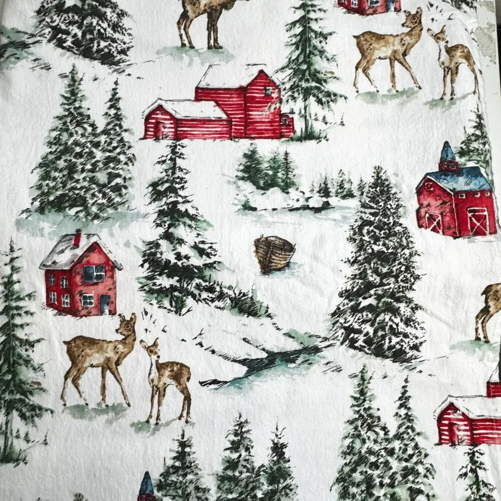 Cuddledown 100% Cotton Flannel Full Size Flat/Fitted Sheet Set (No Pillow Cases)